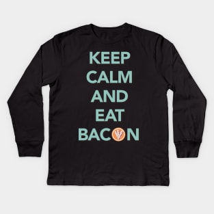 Keep Calm and Eat Bacon Tee Tshirt Kids Long Sleeve T-Shirt